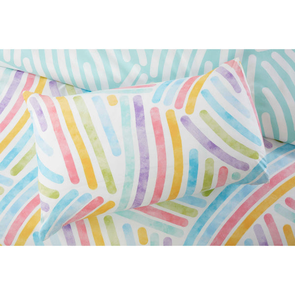 Dreambow Duvet Cover Set – King & Double Sizes | Colourful Rainbow Stripe Bedding in Pastel & Bright Tones | Soft & Durable 180 Thread Count Microfibre – Easy-Care Quilt Cover with Matching Pillowcases | Fun Modern Bedroom Décor | Machine Washable | UK Br