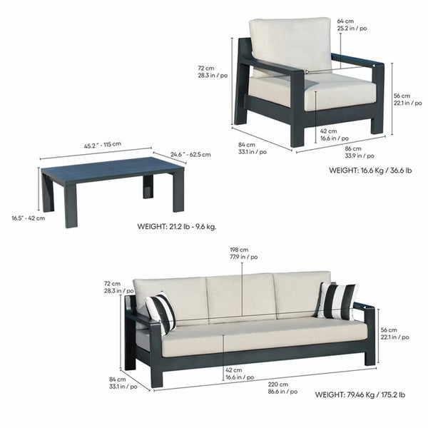 Mode Terressa 4 Piece Deep Seating Set + Cover
