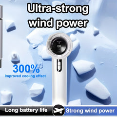 1 Rechargeable Handheld Fan - Portable Handheld Fan - High-Speed Adjustable USB Charging Fan, 100 Speed Regulation, Compact Face Cooling Fan for Indoor/Outdoor Use, Comes with a Hanging Rope, Handheld Cooling Fan | Stylish Handheld Fan