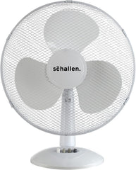 Schallen 16 Inch Electric Desk Fan Oscillating Table Fan 3 Speed Quiet Cooling Fan Adjustable Head Worktop Office Home Bedroom Air Circulator Fan Modern Design Portable Electric Desk Fan White Black or Grey UK Plug Summer Cooling Fan