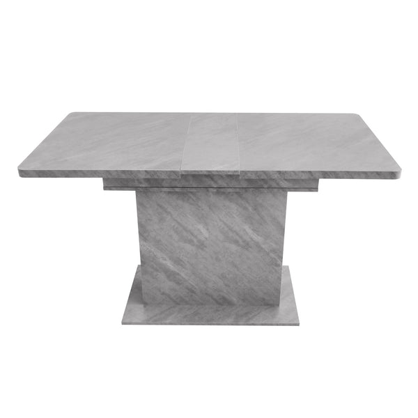 Extendable dining table, dining table with storage, rectangular dining table, coffee leisure table, modern simple iron dining table, space-saving multifunctional dining table, grey