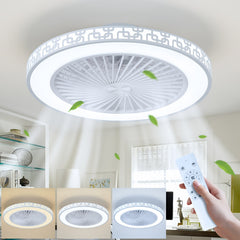 Ceiling Fans with Lights And Remote, 48Cm LED Fan Ceiling Light, 3000K-6000K Dimmable Smart Ceiling Fan Light, 6 Wind Speeds & Reversible, Modern Fan Light Ceiling for Bedroom Kitchen Living Room