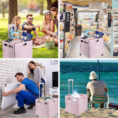 Foldable Shopping Trolley Cart | Lightweight & Durable with Adjustable Handle | Smooth-Rolling 4-Wheel Collapsible Crate for Groceries & More