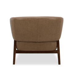 Aiden & Ivy Brown Leather Barrel Armchair