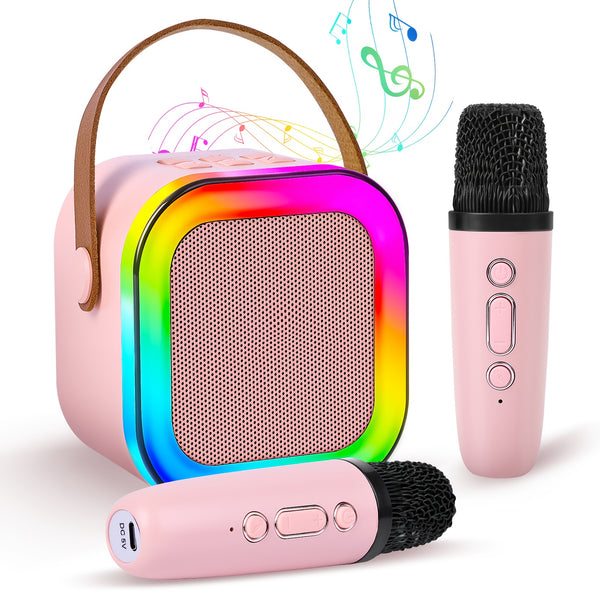 [Wireless Speakers] Wireless Speakers, Portable Speakers, Dual Microphones, RGB Lighting Effects, Multiple Voice-Changing Modes, Suitable for Family Gatherings, Birthday Parties, Outdoor Beaches, And Home Karaoke Machines