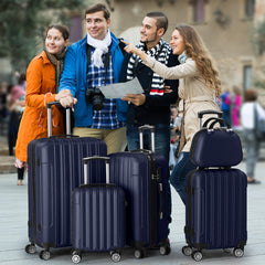 Lightweight Hardshell Spinner Luggage Set with Five Pieces in Various Sizes (12, 16, 20, 24, And 28 Inches) - Features a Carry-On, Made from Durable ABS, Budget-Friendly for Family Trips, Suitable for Both Men And Women
