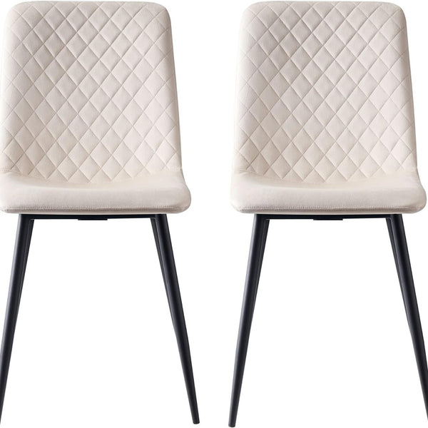 mcc direct Set of 2 Designer Velvet Chairs Fabric Dining Chairs with Metal Legs-Lexi Chairs
