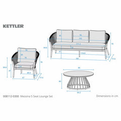 Kettler Messina 4 Piece Deep Seating Set