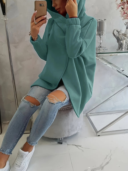 Women'S Hooded Jacket - Long Sleeve Coat with Front Zipper Closure, Lightweight Outerwear for Everyday & Formal Outfits - Spring/Fall Transitional Layering Piece, Spring Fall Clothing, Casual Style, Durable Fabric, Office Wear