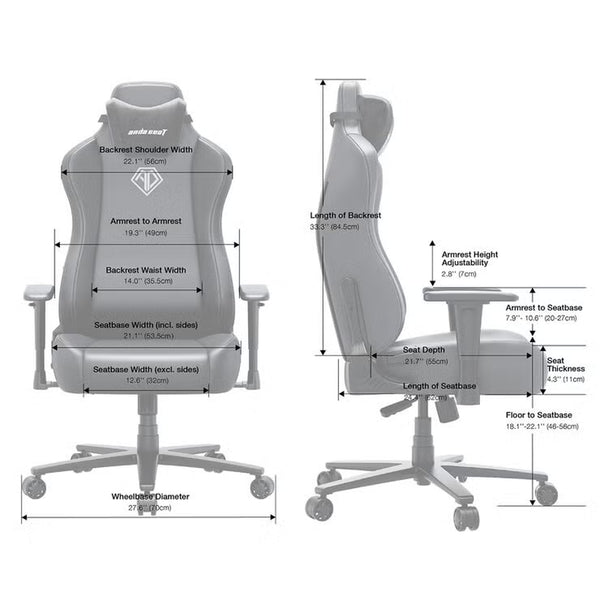 Anda Seat Novis Max Extra Large Gaming Chair, Black