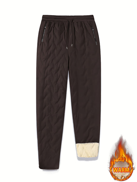 Men's 2pcs Casual Set: Fleece-Lined Thickened Jacket and Pants. Heavyweight Winter Sportswear with Zippered Cardigan Jacket, Fleece-Lined Warm Outerwear, Lamb's Lining. Matching Couple's Outfit for Men and Women. Leak-Proof Top and Pants with Elastic