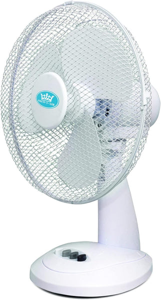 Prem-I-Air Portable Electric Powerful Oscillating Cooling Desk Fan with 3 Airflow Speed Settings, Adjustable Tilt and Quiet Operation for Use in Homes and Offices Black 12 Inch