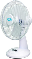 Prem-I-Air Portable Electric Powerful Oscillating Cooling Desk Fan with 3 Airflow Speed Settings, Adjustable Tilt and Quiet Operation for Use in Homes and Offices Black 12 Inch