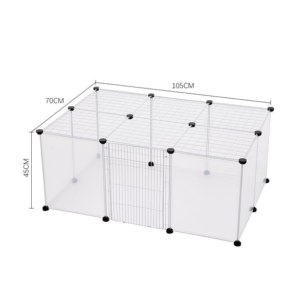 Roofed Cat Playpen System, 12/16/18 Panel Choices, Transparent Cat Enclosure with Top, Complete Kitty Condo with Top Cover, Escape-Proof Indoor Sanctuary, Top Cover Included for Small/Medium Dogs Indoor Protection & Security, Ideal for Indoor Training, Li