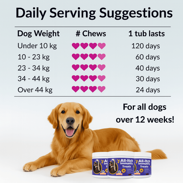 MAXBOX ALL Itch & Immunity Treats for Dogs, Itch Dog Treat, Supplement Chews for maintain from Itching & Scratching. Soothes irritated paws, skin, ears, and eyes