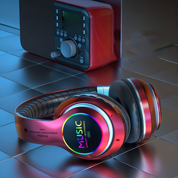 Upgraded Wireless Headphones with Deep Bass, Built-in Mic, Lightweight Foldable Design, 3.5mm Audio Jack, Stereo Sound for Travel, Work, Laptops, and Mobile Devices - iOS Gaming Headset, Ideal Christmas Gift, Headphone Hearing Experience