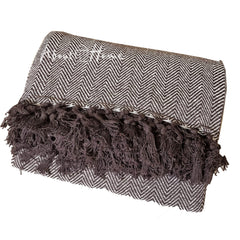 Cotton Herringbone Sofa Throw Blanket 260x260cm (perfect for KING sized bed) – Soft, Cozy & Warm Bed or Sofa Blanket, 13 Colours, Machine Washable, Hypoallergenic, Perfect Gift for Home or Travel