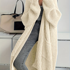 Women'S Y2K Cardigan - Long Flowy Open Front Sweater with Pockets, All-Season Layering Piece for Casual & Formal Outfits