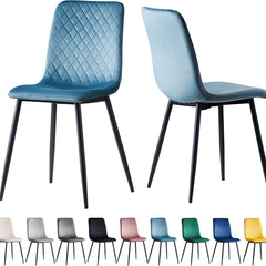 mcc direct Set of 2 Designer Velvet Chairs Fabric Dining Chairs with Metal Legs-Lexi Chairs
