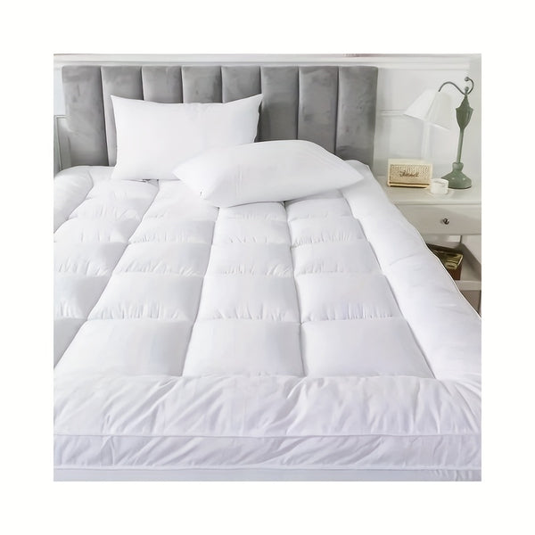 Super Soft 4Inch/ 10 Cm Deep Fill Mattress Topper Luxury Quilted Bed Pad With Elastic Corners Breathable, Durable, Machine Washable, Ideal For Single, Double, King Super King UK Bed Size
