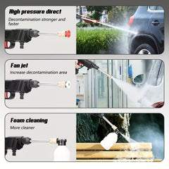 Wireless Portable Pressure Cleaner Featuring 2 Batteries, 3000PSI Cordless Power Cleaner, Rechargeable Battery Jet Wash for Vehicles, Gardens, Homes, Patios, And Driveways, Includes 5.03-Meter Hose