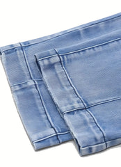 DD Women's 2026 New Stretchy Loose Cropped Jeans, Washed Blue Barrel Denim Trousers, Street Style Ladies' Outfit, Mid-waisted Pantalones with Pockets, 4 Seasons Weared Tummy Control Mom Pants Wide Leg Boyfriend Casual Pants for Travel Work and Office