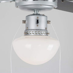Mirage Silver Grey & Black 42 Inch Reversible Ceiling Fan With Opal Glass Light