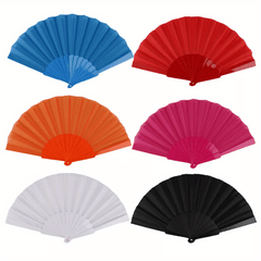 2Pcs Hand Fan Held Portable Spanish Dances Fabric Folding Party Wedding Gift