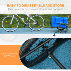 Bicycle Cargo Trailer with 65L Foldable Storage Box and Safe Reflectors