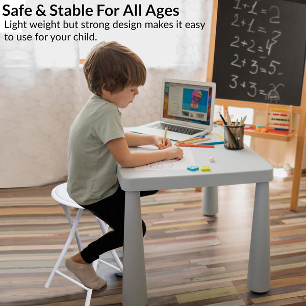 Standard Folding Stool – Durable & Compact Seating Solution Foldable Lightweight Portable - Available in Black or White