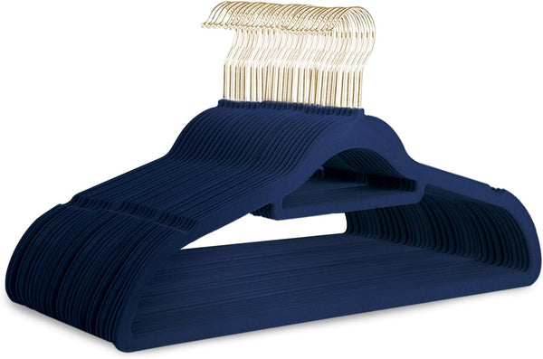 KEPLIN Velvet Hangers 20 Pack - Non-Slip Clothes Hangers with Tie Bar & 360° Hook - Durable & Sturdy, Space-Saving Wardrobe Organisers for Suits, Jackets & Clothes- Home Storage Solution (Black)