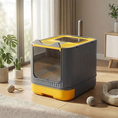 Cat Litter Box, Plastic Pet Toilet, Removable Litter Box, Large Cat Litter Box Hooded Litter Tray Drawer, UV Sterilization and Deodorization, Provide Your Cat with A Comfortable Place