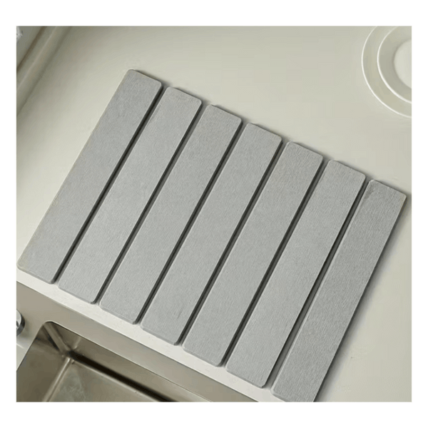 Stone Kitchen Countertop Drain Mat, Foldable Diatomaceous Earth Dish Drain Mat, Suitable for Bowls, Plates, And Cups, 40 X 30 Cm