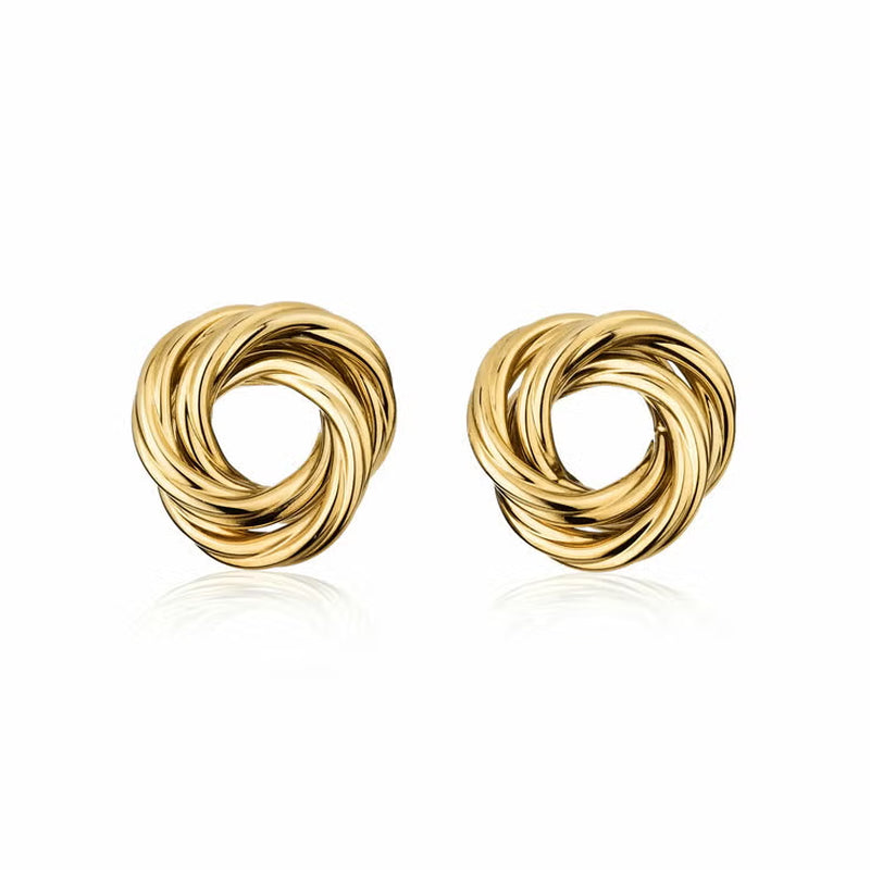 14Ct Yellow Gold Love Knot Earrings
