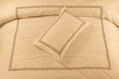 Embroided Baratta Stitch Duvet Cover Set with Matching Pillowcases - Ultra-soft Brushed Microfibre – Chic & Modern Design – Easy Care & Machine Washable