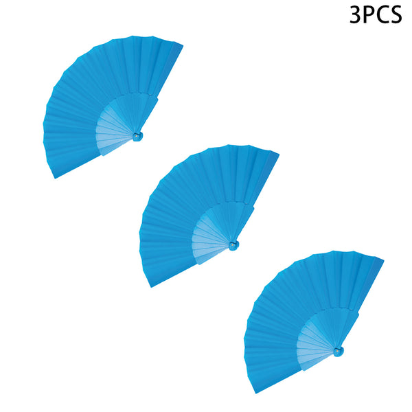 3Pcs Hand Fan Held Portable Spanish Dances Fabric Folding Party Wedding Gift