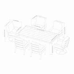 Sunvilla Archer 7 Piece Cushioned Dining Set + Cover