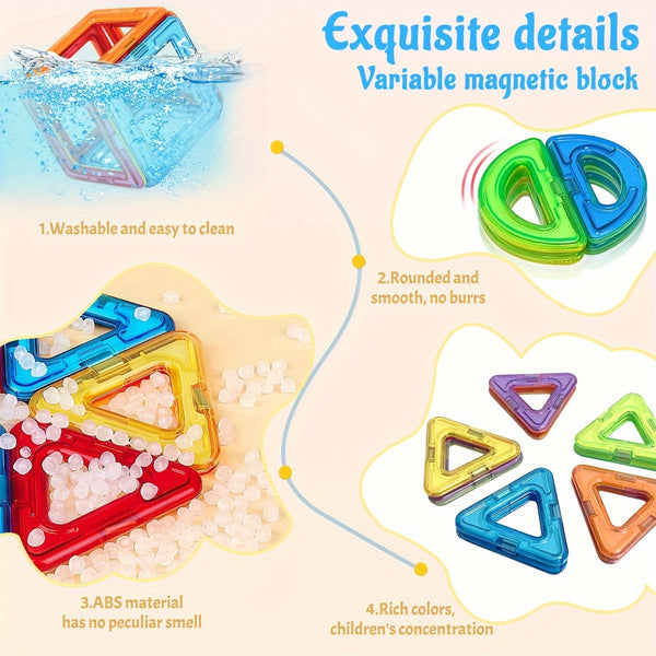 DIY Magnetic Building Blocks, Large STEM Construction Toy Set