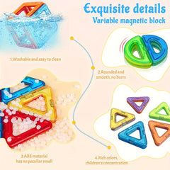 DIY Magnetic Building Blocks, Large STEM Construction Toy Set