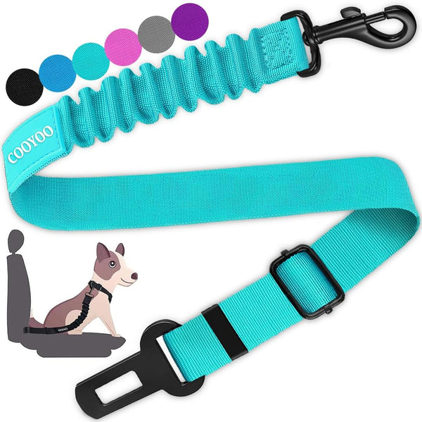 COOYOO Dog Seat Belt,3 Piece Set Retractable Dog Car Harness Adjustable Dog Seat Belt for Vehicle Nylon Pet Safety Seat Belts Heavy Duty & Elastic