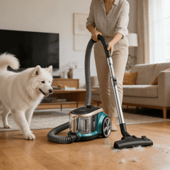 Midea Eureka Apollo Bagless Canister Vacuum Cleaner, Lightweight Cylinder Vacuum Cleaner with 800W Motor & Single Cyclone System, 2.2L Dust Container, Suitable for Carpets, Hard Floors & Pet Hair Cleanup, Green