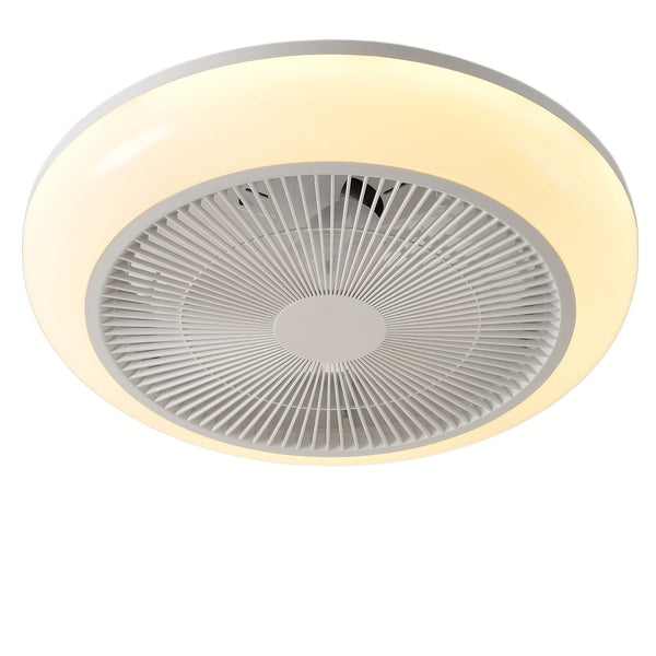 1pc Ceiling Fans with Lights, LED Fan Light Kit, Low Profile Ceiling Fans, Bladeless Ceiling Fan Remote Control Enclosed Flush Mount Ceiling Fan with Timming, 3000-6000K for Living Room, Bedroom, Attic, Kitchen, Laundry Room, Dining Room