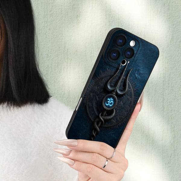 Phone Case: Hindu Trishul & Om Symbol Pattern Phone Case, for iPhone 17 Promax/Pro/ Air, 16 Plus, 15, 14 Pro Max, 13, 12, 11, Mini and Galaxy/XIAOMI.Gift for Friends, Boys, Girls or Family.