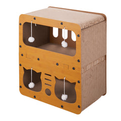 Cardboard Cat Scratchers, Cat Scratching Board, Double Layer Cat Scratch Box, Cat Hideaway, Corrugated Cat Toy Box for Indoor, for Indoor Cats & Small Animals 45*28*51cm