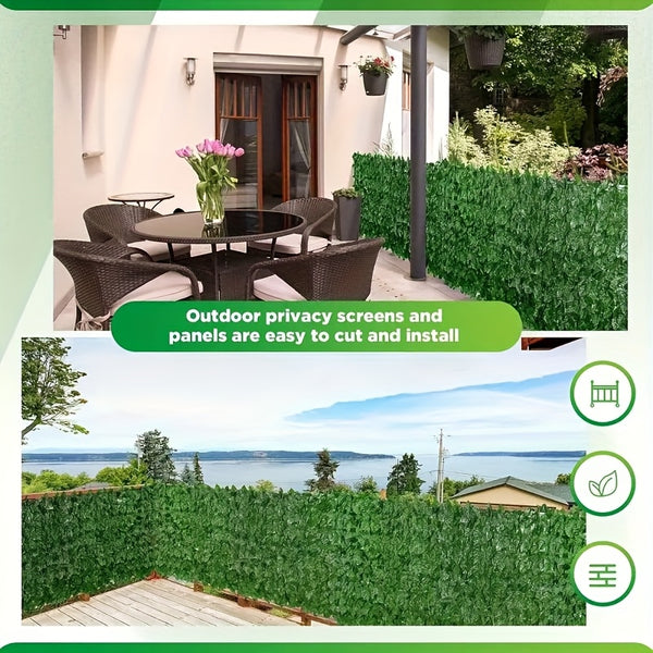 1 Roll Extra Long 5m Artificial Ivy Privacy Fence Panel - UV-Resistant Plastic Faux Ivy Hedge Screen with 61-70% Light Blocking, Realistic Greenery for Balcony, Garden, Patio & Outdoor Decor, Privacy Fence Panels for Outside, Natural Appearance, Highquali
