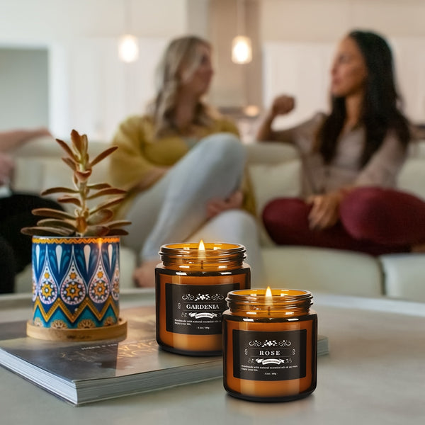 12pcs 3.5-ounce Scented Candles, Retro And Exquisite Design, Soft Fragrance, Soy Wax Amber Candles, Perfect for Valentine's Day, Weddings, Birthdays, Parties, Yoga, Swimming Pools, Home Decoration And As An Excellent Gift for Friends And Family.