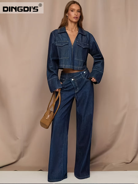 [2026SS] Women's New Stretchy Wide Leg Jeans, Loose Straight Blue Jeans, Washed Denim Trousers with Pockets, High Waisted Tummy Control Comfort Pantalones, Street Style Ladies' Outfit, Female Baggy Casual Pants for Work, Travel and Office.