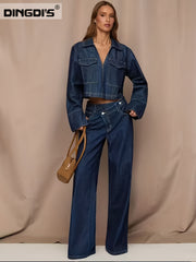 [2026SS] Women's New Stretchy Wide Leg Jeans, Loose Straight Blue Jeans, Washed Denim Trousers with Pockets, High Waisted Tummy Control Comfort Pantalones, Street Style Ladies' Outfit, Female Baggy Casual Pants for Work, Travel and Office.
