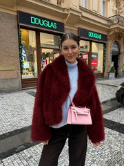 Faux Winter Warm Fashion Plush Top Short Coat for Women