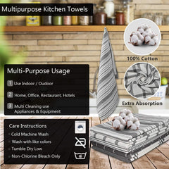 Pack of 10 & 5 Terry Toweling 100% Cotton Dish Cloths Catering Bar Towel Super Absorbent Lint Free Quick Dry Heavy Duty Soft Kitchen Tea Towels Dishcloths for Washing Up Scrubbing Machine Washable Extra Large 70 X 40 Cm (Black/ Blue/red Multicolor Check P